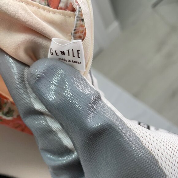 Anthropologie Asymmetrical Floral Dress - Orange and Gray - Picture 5 of 6